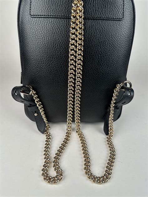 gucci pebbled calfskin soho chain backpack|GUCCI Pebbled Calfskin Soho Chain Backpack Black.